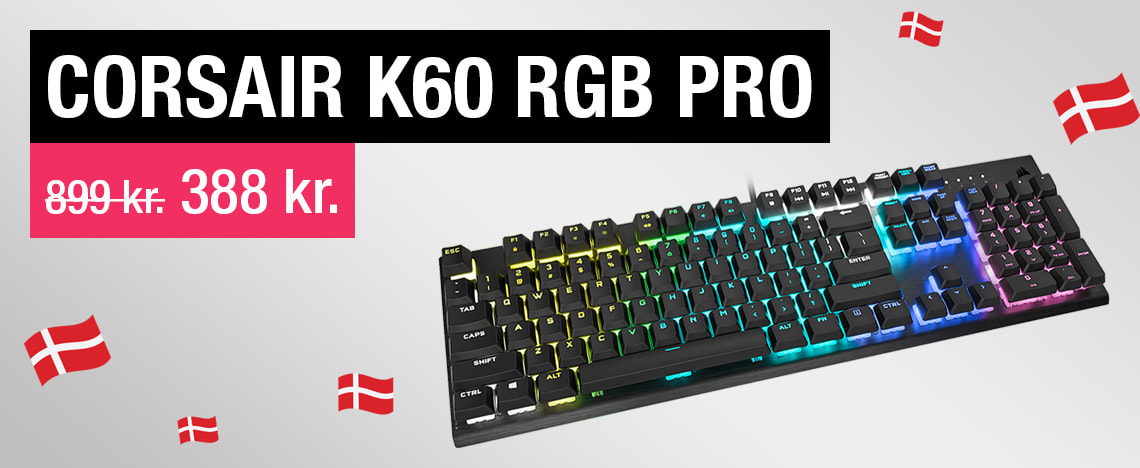 Fødselsdagstilbud på Corsair K60 RGB Pro mekanisk gaming keyboard